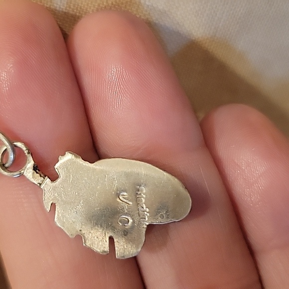 Sterling turquoise, onyx,signed necklace - Picture 5 of 6